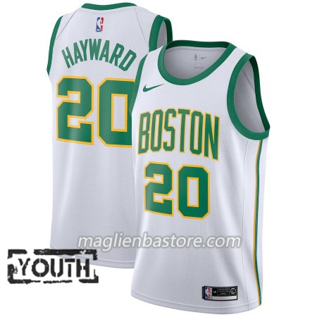 Maglia NBA Boston Celtics Gordon Hayward 20 2018-19 Nike City Edition Bianco Swingman - Bambino